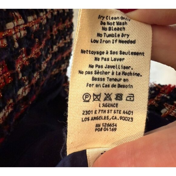 L'Agence Adette Black Orange Tweed Blazer - Size M - Picture 5 of 8